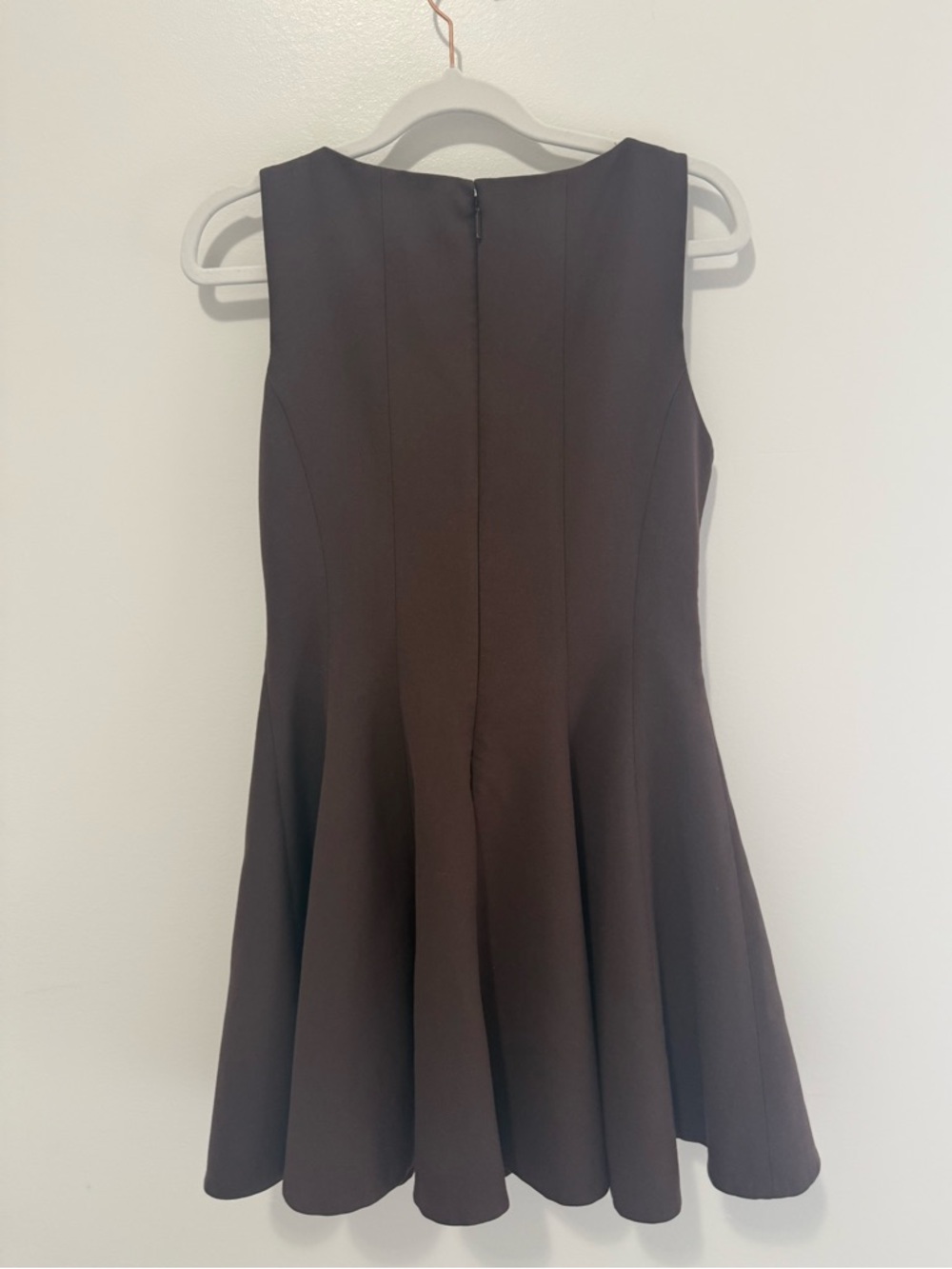 Aritzia Babaton Proxy Dress Brown | Fit & Flare Mini | Size 2 | Hourglass - Picture 2 of 8